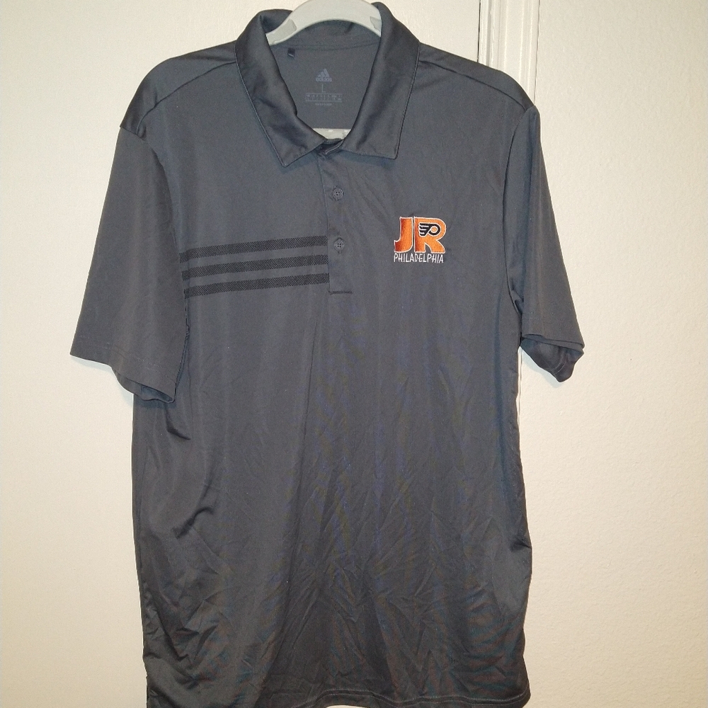 Adidas Gray Short Sleeve Polo Shirt Men's sz Large